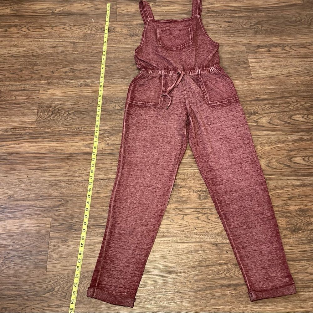 Pink Rose Jumper Jumpsuit Romper Heathered Burgandy size Medium - Picture 9 of 11